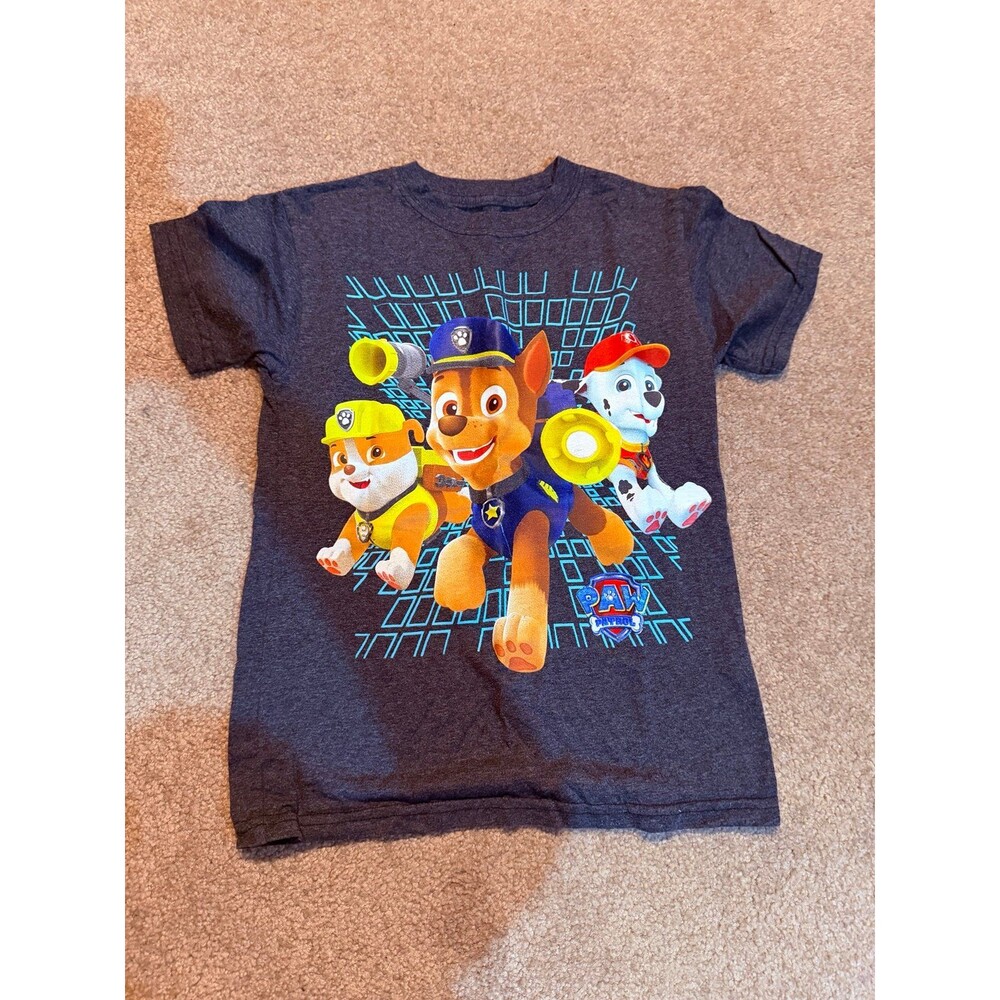 Youth Boys Small Navy Blue/Grayish Paw Patrol Shirt w/ Paw Patrol Decal Like New